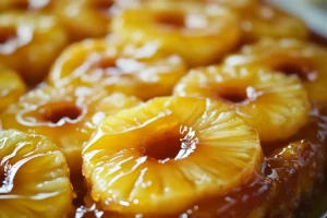  Flipping a perfectly baked pineapple upside-down cake onto a serving platter