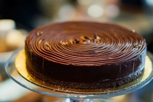 Step-by-step process of making chocolate cake batter in a mixing bowl